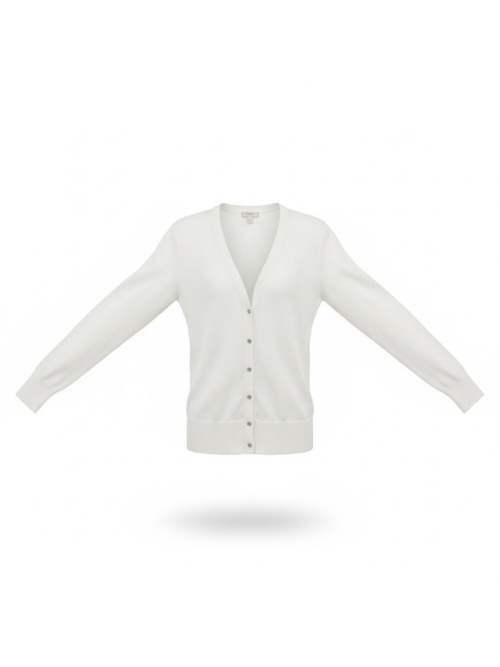 Ann Taylor Womens White Button Cardigan Sweater Petite Lightweight Size S